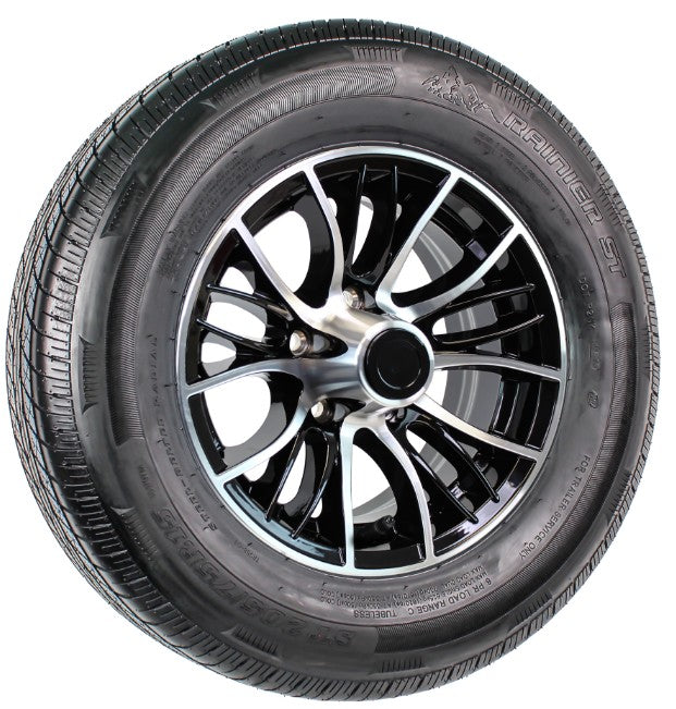 eCustomrim Trailer Tire Aluminum Rim ST205/75R15 LRC 15X5 5 Lug Evolution Black