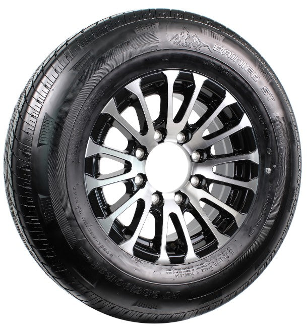 eCustomrim Trailer Tire Aluminum Rim ST235/80R16 LRE 16X6 8 Lug Avalanche Black