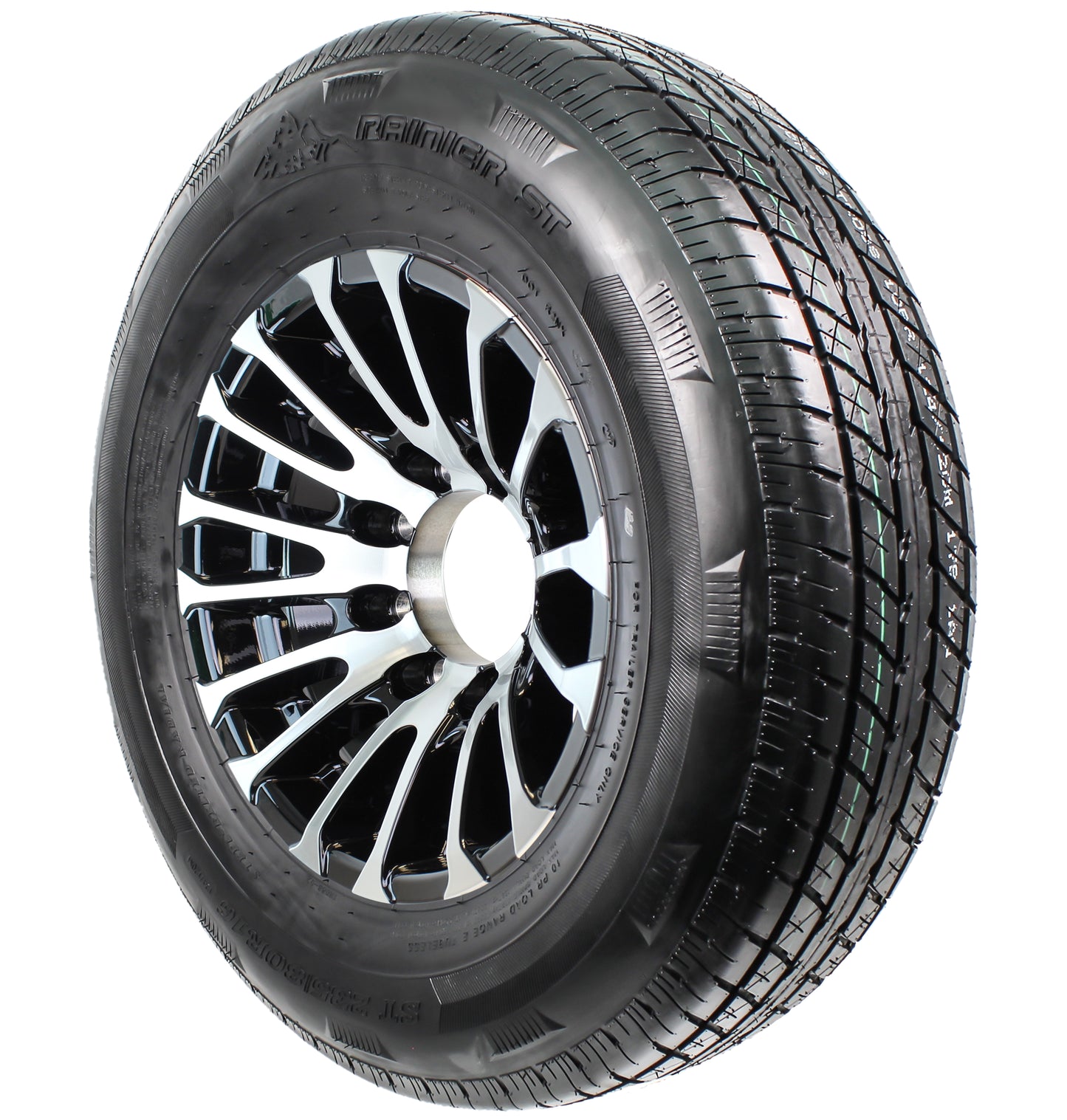 eCustomrim Trailer Tire Aluminum Rim ST235/80R16 LRE 16X6 8 Lug Avalanche Black