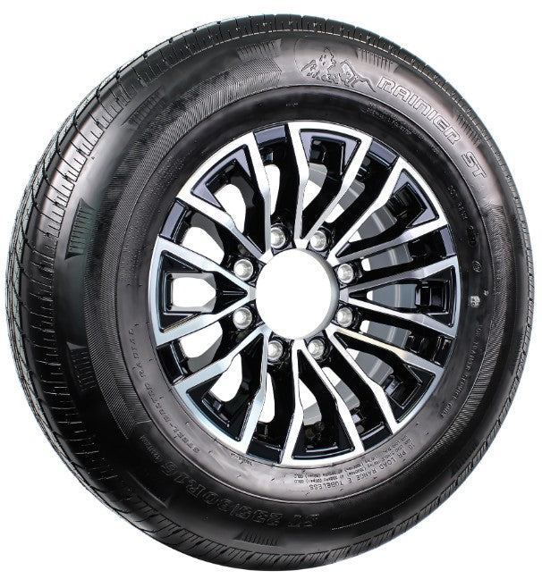 eCustomrim Trailer Tire On Aluminum Rim ST235/80R16 LRE 16X6 8 Lug Edge Black