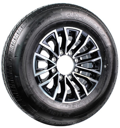 eCustomrim Trailer Tire On Aluminum Rim ST235/80R16 LRE 16X6 8 Lug Edge Black