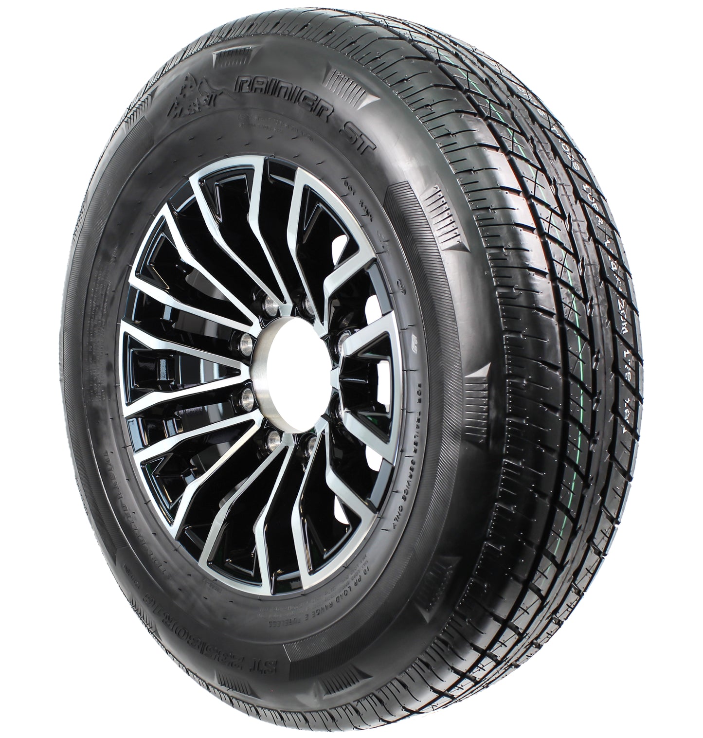 eCustomrim Trailer Tire On Aluminum Rim ST235/80R16 LRE 16X6 8 Lug Edge Black