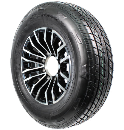 eCustomrim Trailer Tire On Aluminum Rim ST235/80R16 LRE 16X6 8 Lug Edge Black
