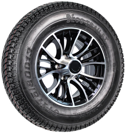 eCustomrim Trailer Tire Aluminum Rim ST175/80D13 LRC 13X5 5 Lug Evolution Black
