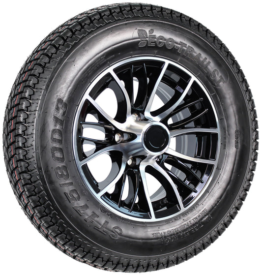 eCustomrim Trailer Tire Aluminum Rim ST175/80D13 LRC 13X5 5 Lug Evolution Black