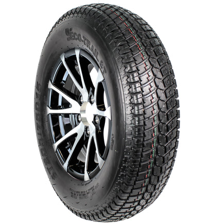 eCustomrim Trailer Tire Aluminum Rim ST205/75D15 LRC 15X5 5 Lug Avalanche Black