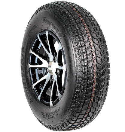eCustomrim Trailer Tire Aluminum Rim 215/75D14 LRC 14X5.5 5 Lug Avalanche Black