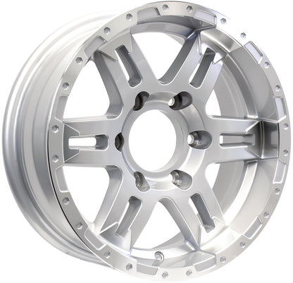 eCustomrim Aluminum Trailer Wheel 15X6 15 X 6 6 Lug 5.5 Center Turismo Silver