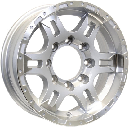 eCustomrim Aluminum Trailer Wheel 16X6 16 X 6 8 Lug On 6.5 Center Turismo Silver