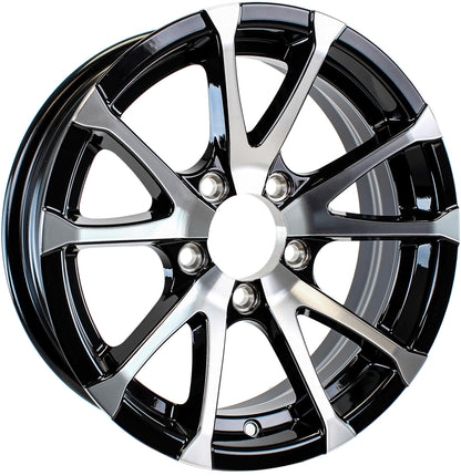 eCustomrim Aluminum Boat Camper Trailer Rim Wheel 5 Lug 13" Avalanche Black