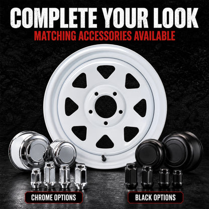 eCustomrim Trailer Rim 15X5 15 Inch 5 Lug On 4.5 Center White Spoke Wheel