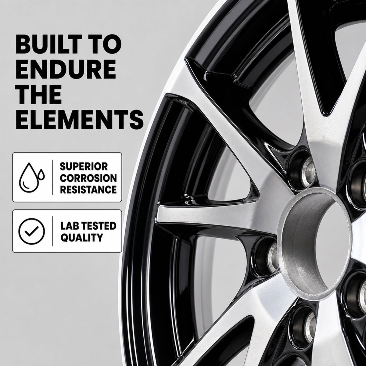 eCustomrim Aluminum Boat Camper Trailer Rim Wheel 5 Lug 14 Inch Avalanche Black