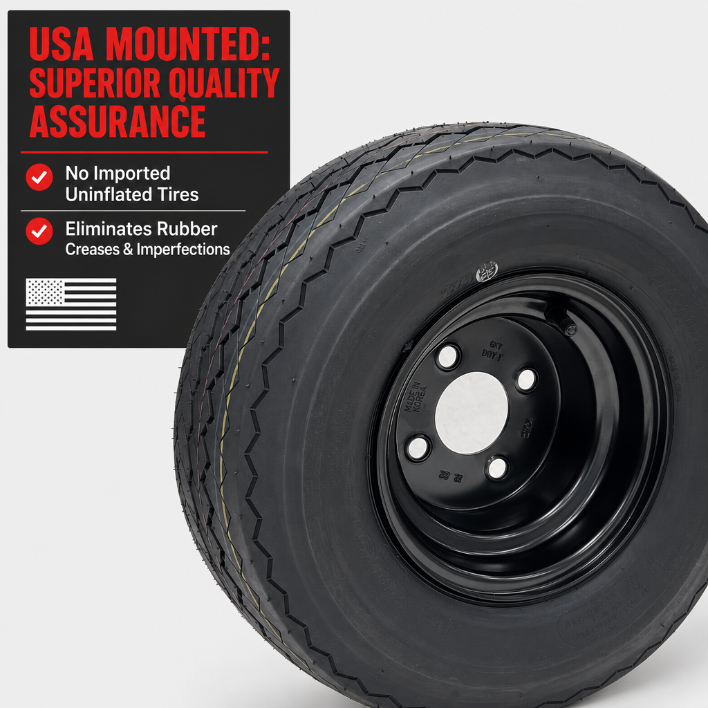 4-Pack 18X8.50-8 8 Inch Black Golf Cart Tire Wheel Fit E-Z-GO Club Car Cushman
