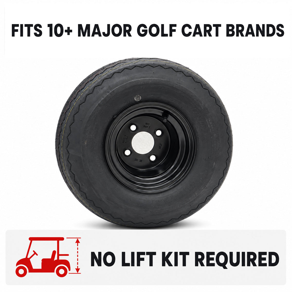 4-Pack 18X8.50-8 8 Inch Black Golf Cart Tire Wheel Fit E-Z-GO Club Car Cushman