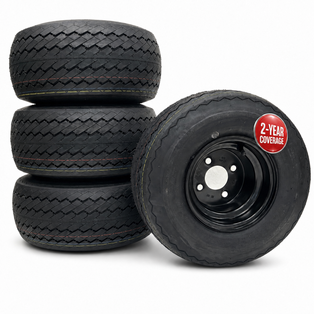 4-Pack 18X8.50-8 8 Inch Black Golf Cart Tire Wheel Fit E-Z-GO Club Car Cushman