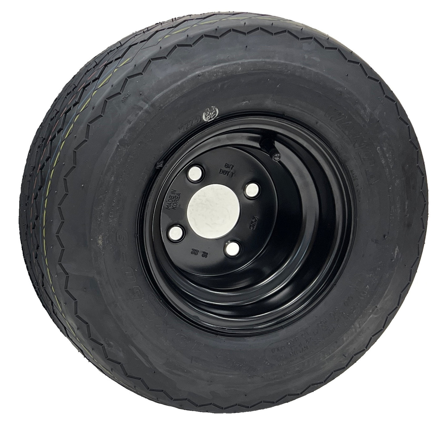 4-Pk 8" 18X8.50-8 Black Golf Cart Tire And Wheel Fits E-Z-GO, ClubCar, Cushman