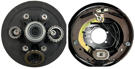 Electric Trailer Brake 12" RH Self Adjusting Backing Plate Drum Kit 6 on 5.5