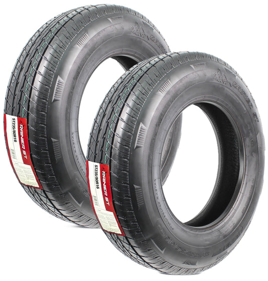 2-Pack Radial Trailer Tire ST235/80R16 16 Inch Deep Tread Steel Belted Load E