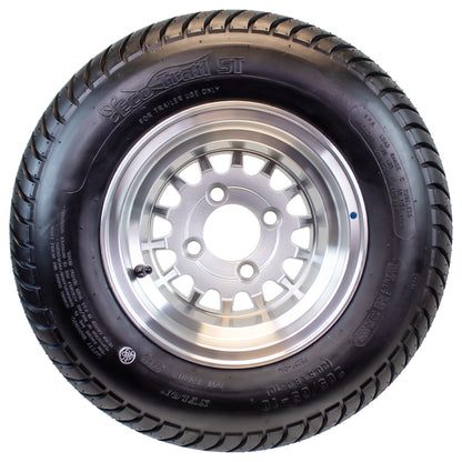 eCustomrim 205/65-10 Trailer Golf Cart ATV Tire On 10X7 Gloss Silver Rim C2
