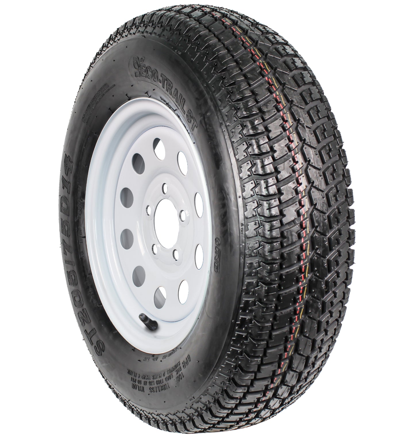 eCustomrim Trailer Tire On Rim ST215/75D14 14 in. LRC 5 Lug White Modular Wheel