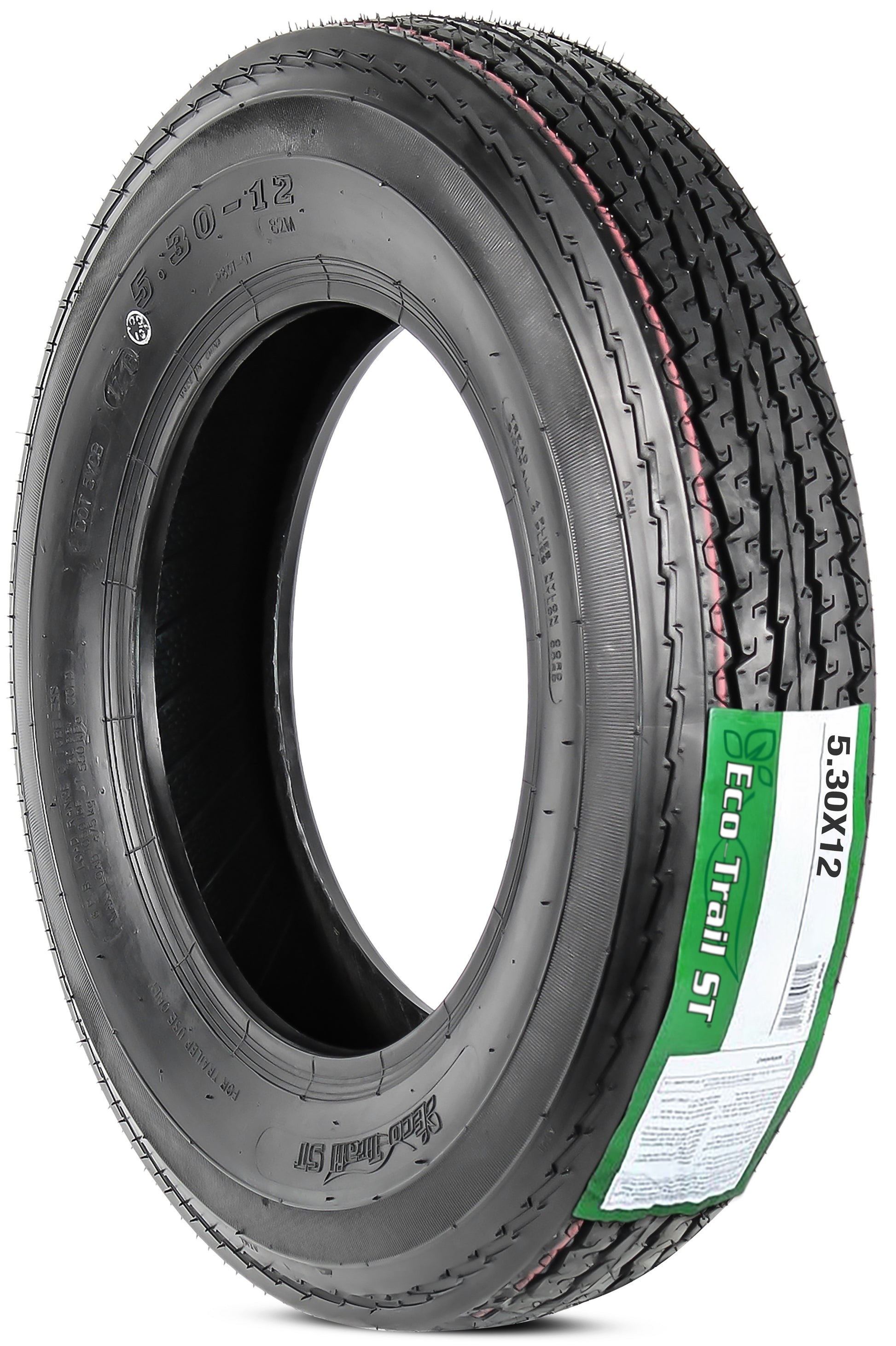 eCustomrim Trailer Tire 530-12 5.30-12 12 Inch Load Range B D.O.T. Approved