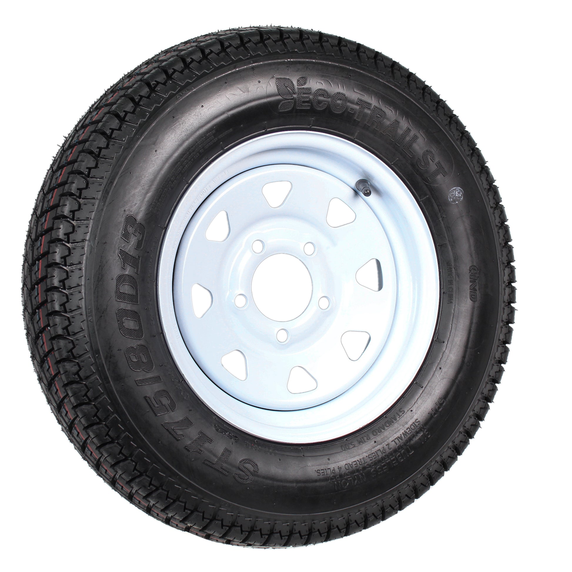 Trailer Tire Rim Assembly ST175/80D13 175/80 13 Inch LRC 5 Lug White Spoke Wheel