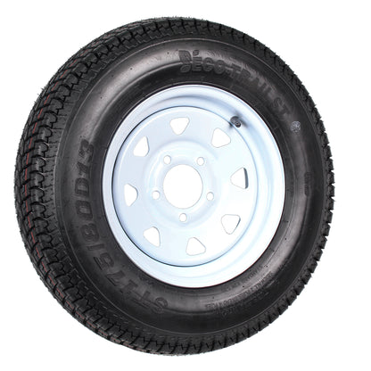 Trailer Tire Rim Assembly ST175/80D13 175/80 13 Inch LRC 5 Lug White Spoke Wheel