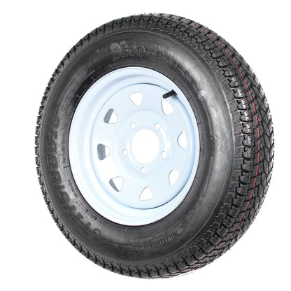 Trailer Tire On Rim ST175/80D13 175/80 D 13 Load C 5 Lug White Spoke Wheel