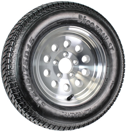 eCustomrim Trailer Tire On Rim ST205/75D15 15" 5 Lug LRC Aluminum Modular Wheel