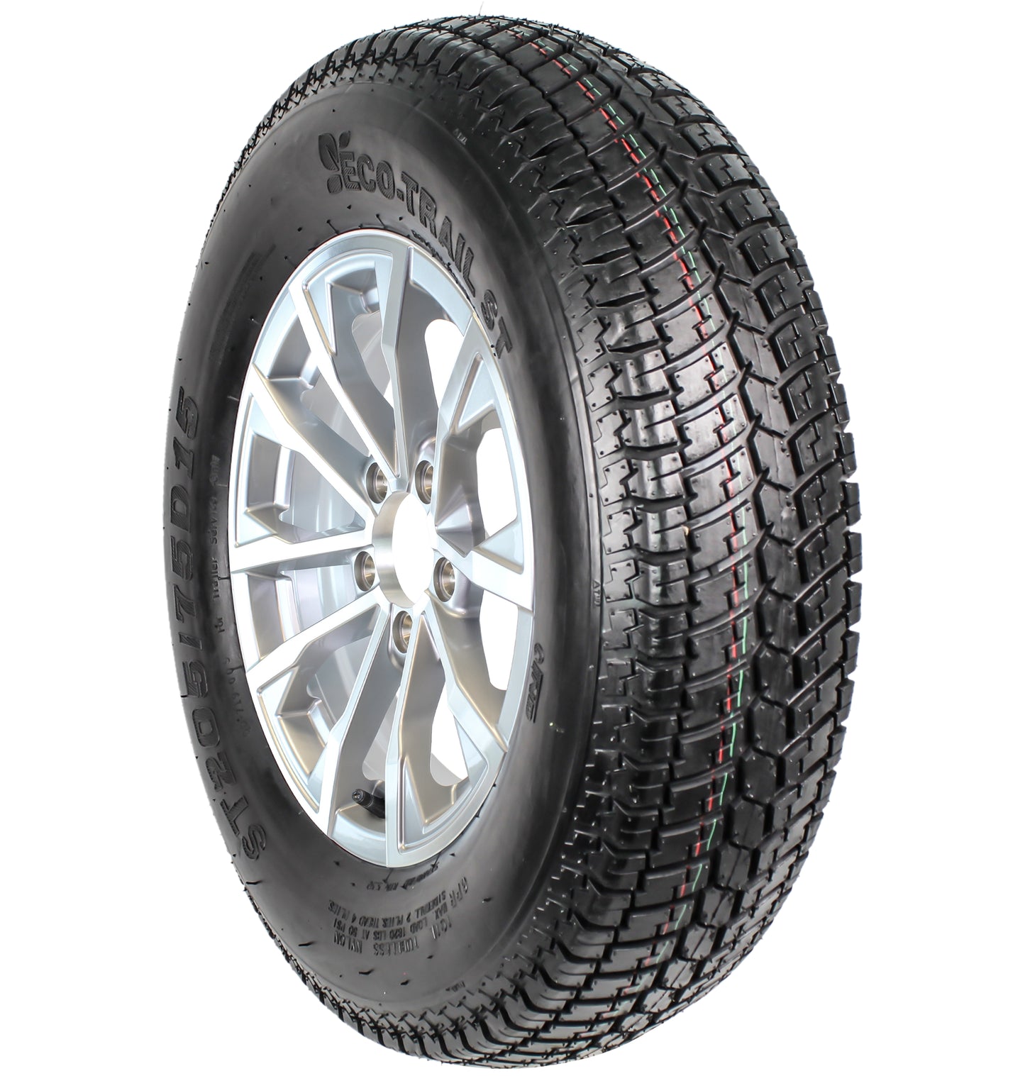 eCustomrim Trailer Tire Rim ST205/75D15 15" 5 Lug LRC Silver Aluminum Edge Wheel