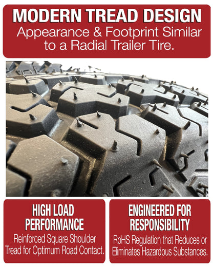 eCustomrim Trailer Tire 20.5X8.0-10 205/65-10 LRC 6 Ply Tractor Tire