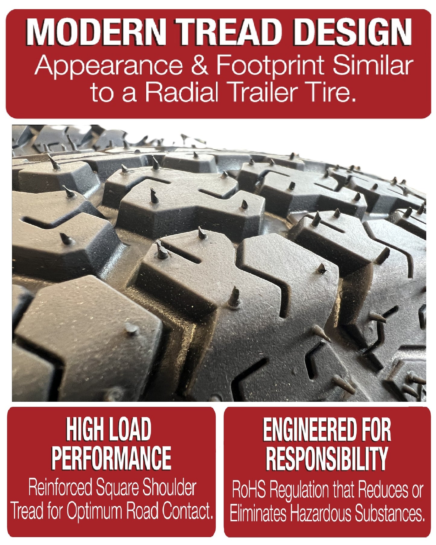 eCustomrim Trailer Tire On Black Wheel Modular Rim ST205/75D15 LRC 5 Lug On 4.5