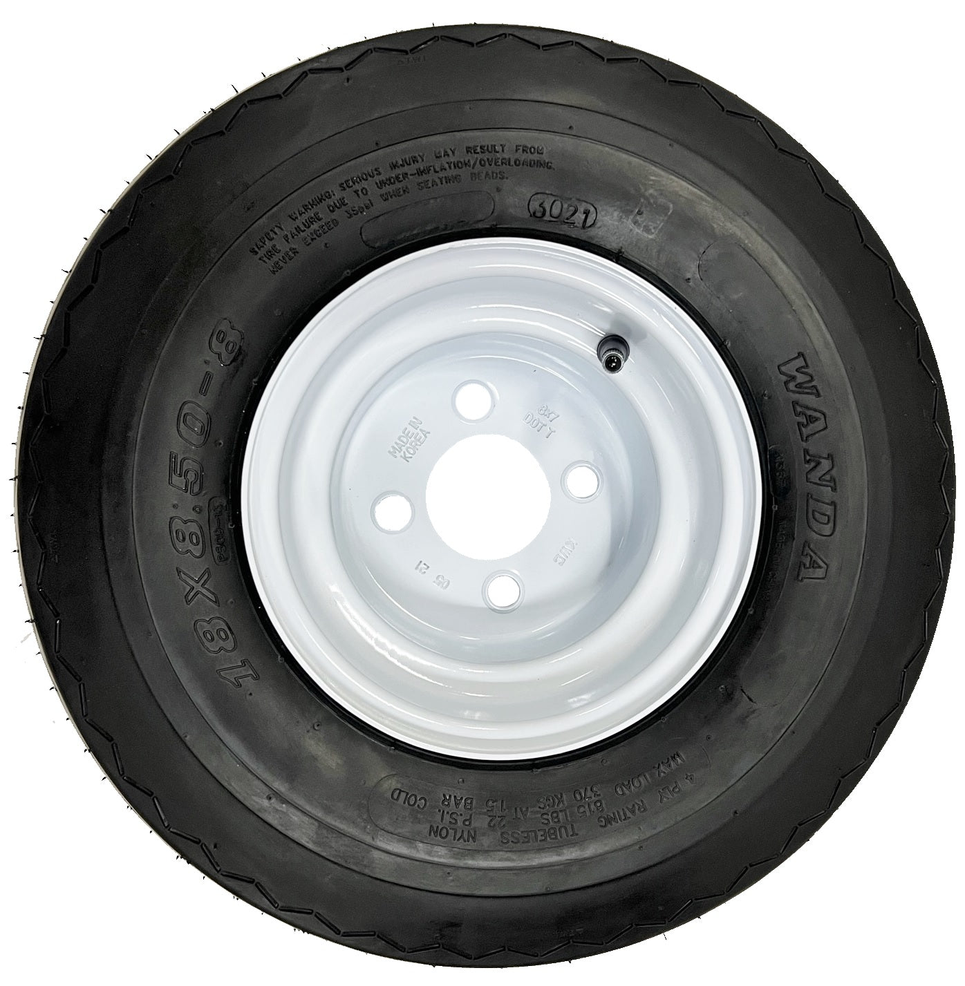 Two Golf Cart Tires On Rims 18 X 8.5 X 8 18-850-8 18X8.50-8 White 4 Lug 18 in.