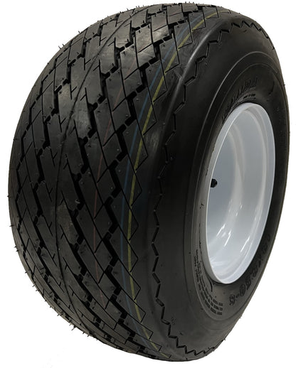 Golf Cart Tire On Rim 18-850-8 18X8.5X8 8 Inch White 4 Lug Fits EZGO Club Car