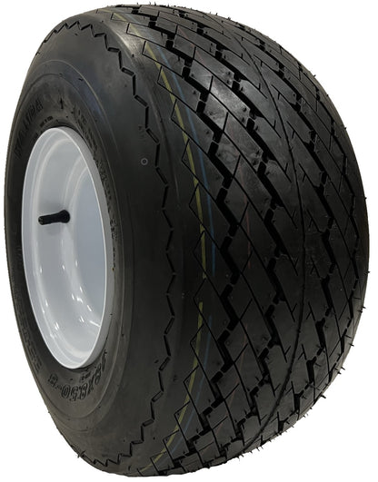 Golf Cart Tire On Rim 18-850-8 18X8.5X8 8 Inch White 4 Lug Fits EZGO Club Car