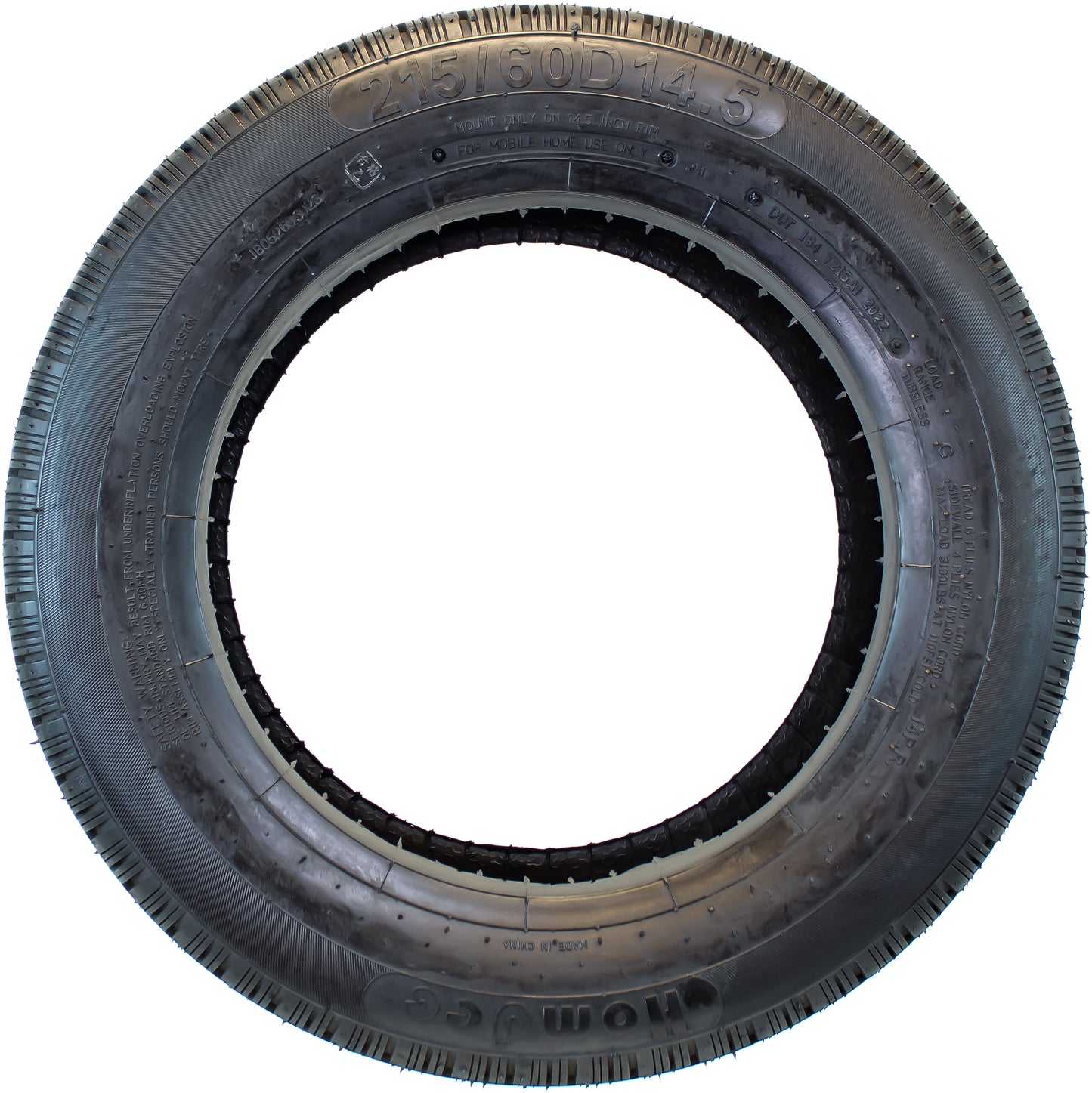 Mobile Home Trailer Tire 215/60D14.5 216/60 14.5 Heavy Duty Load Range G 14 Ply