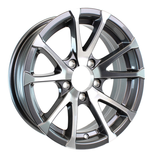 eCustomrim Aluminum Trailer Wheel 14X5.5 14 Inch Grey Avalanche 5 Lug On 4.5 Rim