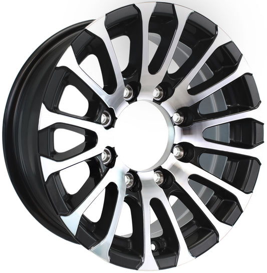 Aluminum Trailer Wheel 16X7 16 X 7 8 Lug 6.5 Center Avalanche Matte Black Rim