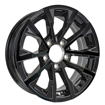 2-Pack Aluminum Trailer Wheel 14X5.5 14 Inch Edge Black 5 Lug On 4.5 Center Rim