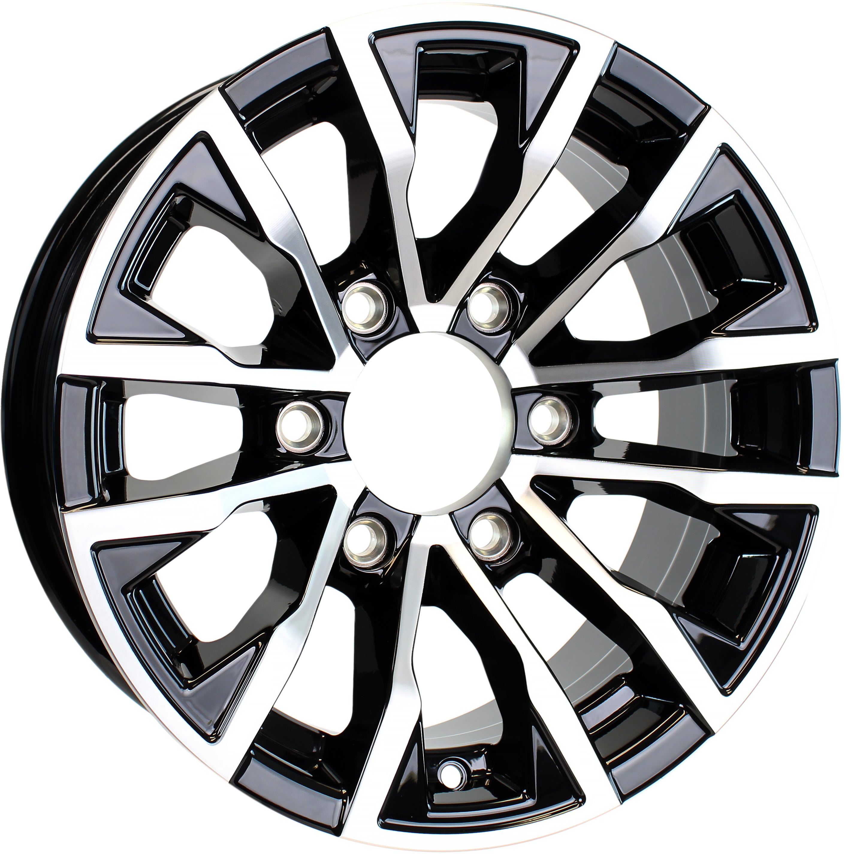 Aluminum Trailer Wheel 15X6 15 X 6 6 Lug 5.5 Center Edge Black Rim ...