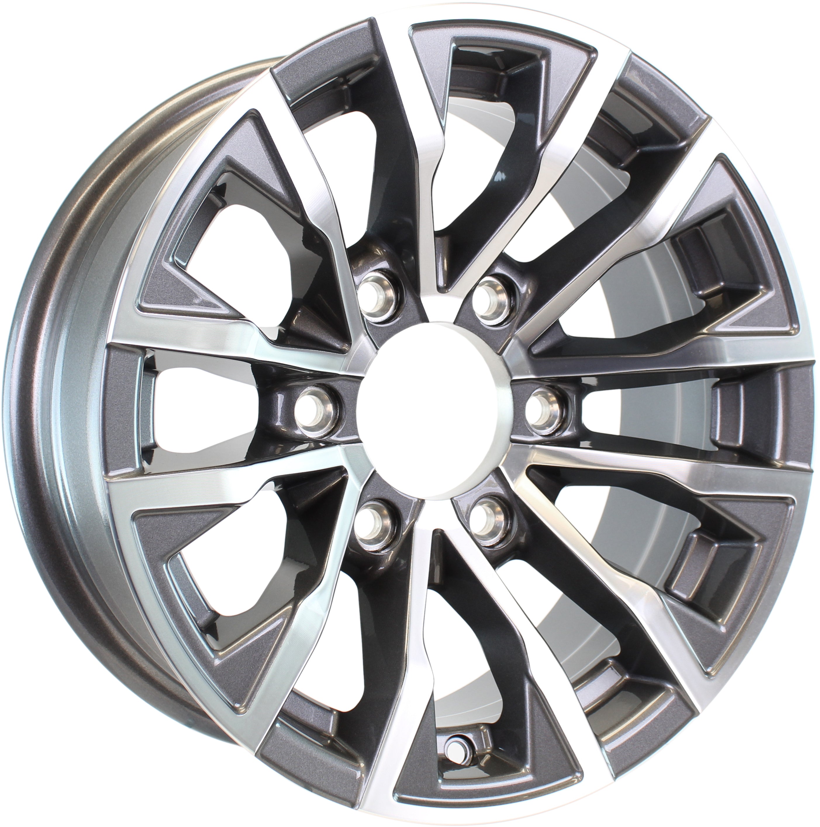 eCustomrim Aluminum Trailer Wheel 15X6 15 X 6 6 Lug 5.5 Center Edge Gu ...