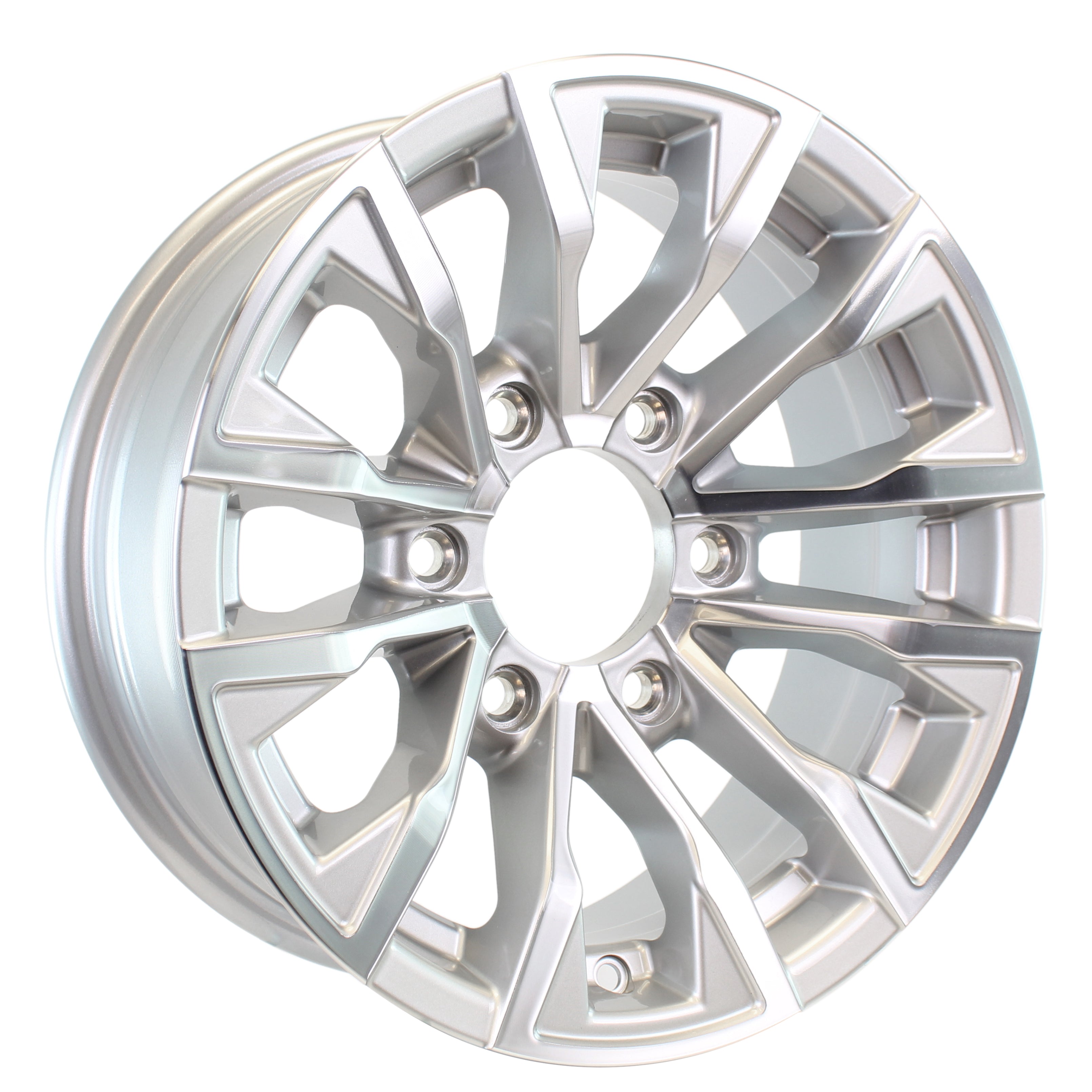 eCustomrim Aluminum Trailer Wheel 15X6 15 Inch Edge Silver 6 Lug On 5 ...