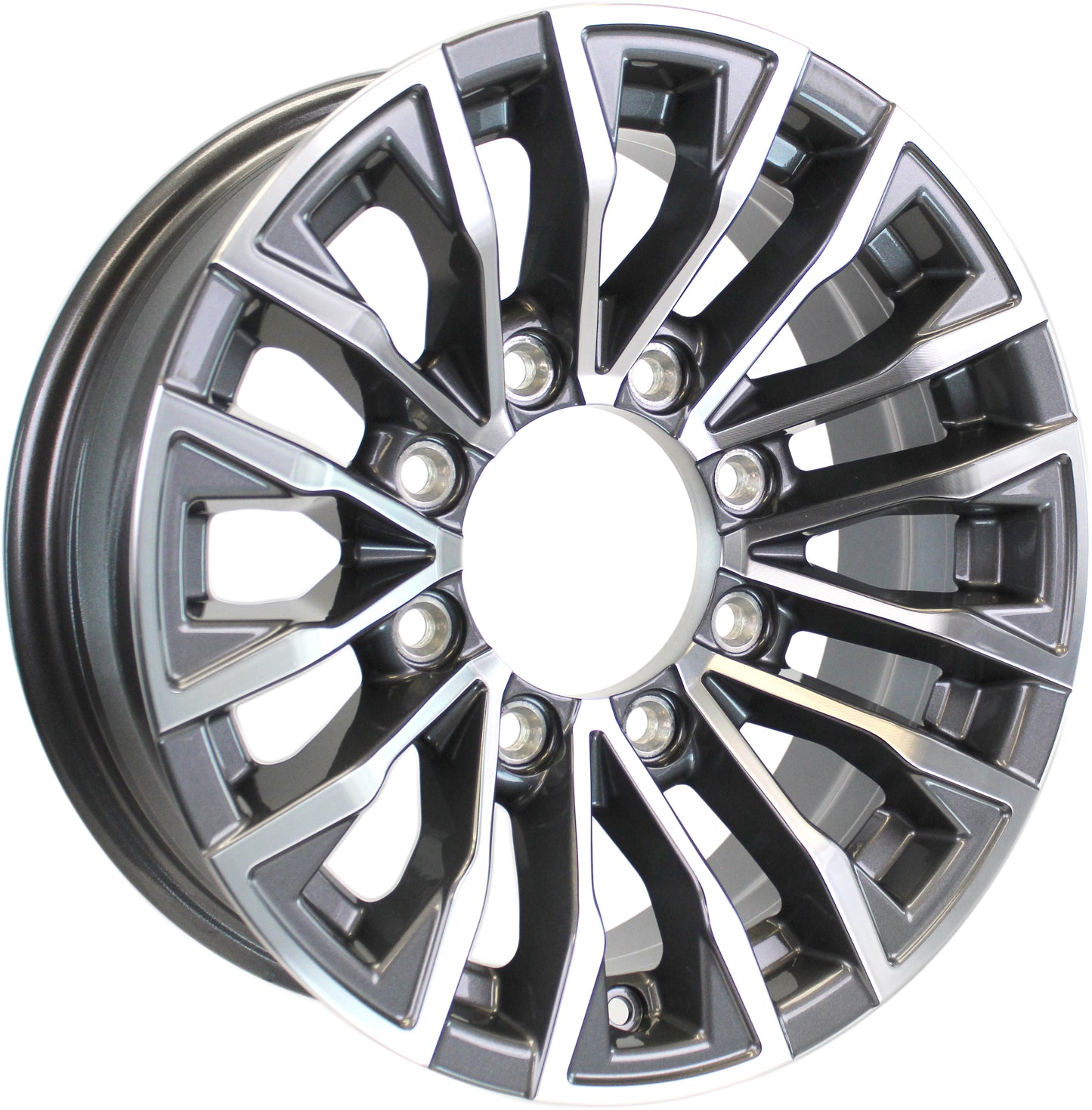 Aluminum Trailer Wheel 16X6 16 X 6 8 Lug 6.5 Center Edge Gun Metal Rim