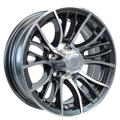 eCustomrim Aluminum Trailer Wheel 14X5.5 14 Inch Grey Evolution 5 Lug On 4.5 Rim