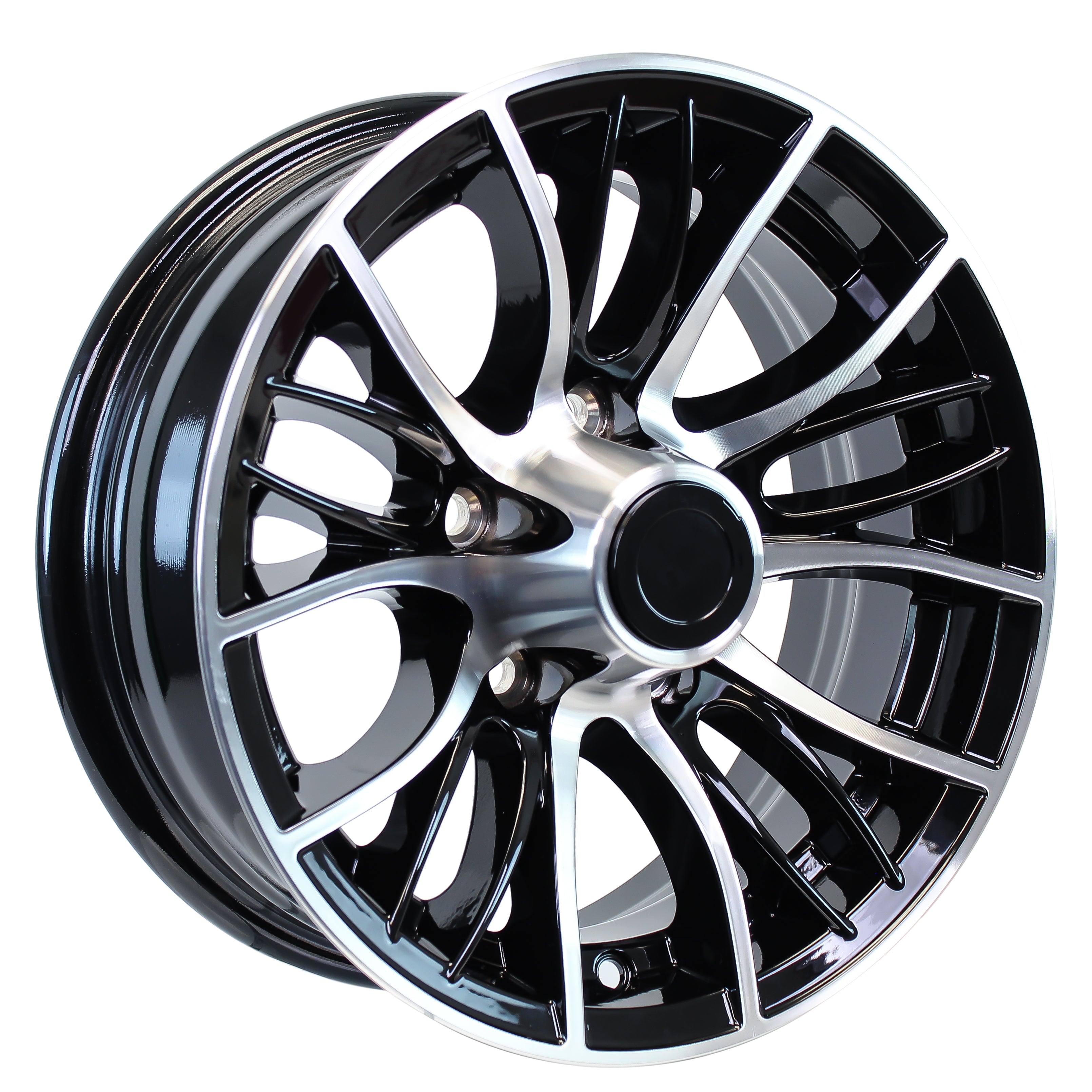 ECustomrim Aluminum Trailer Wheel 15X5 15 Evolution Black 5 Lug On 4 ECustomrim Aluminum Trailer Wheel 15X5 15 Evolution Black 5 Lug On 4