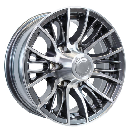 eCustomrim Aluminum Trailer Wheel 16X6 16 Inch Evolution Grey 6 Lug On 5.5" Rim