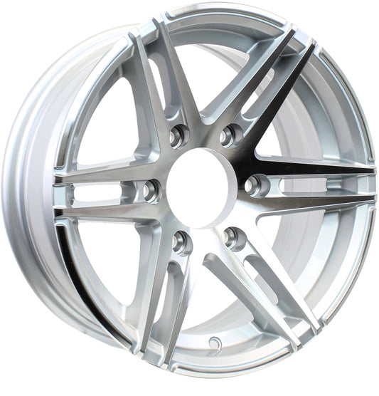 eCustomrim Aluminum Trailer Wheel 15X6 15 Inch Sidewinder 6 Lug On 5.5" Rim