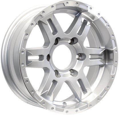 eCustomrim Aluminum Trailer Wheel 15X6 15 X 6 6 Lug 5.5 Center Turismo Silver