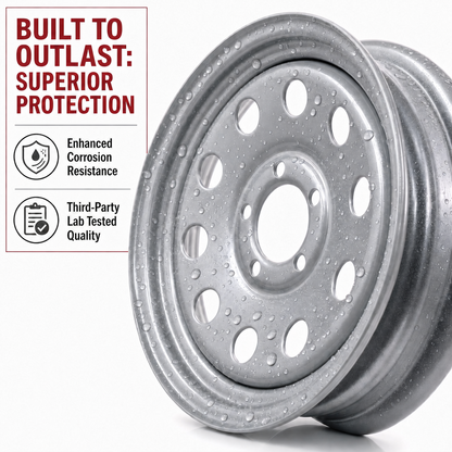 Trailer Wheel Rim 15 Inch 15X5 Silver Grey Modular 5 Lug On 4.5 Inch Center