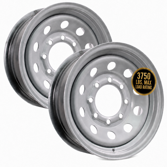 Trailer Wheel 16 Inch 16X6 8 Lug Silver Modular Equipment Trailer Rim